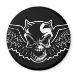 Black Death Skull Magnet
