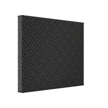 Black Diamond Plate Patterned Gallery Wrapped Canvas