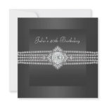 Black Diamond Womans 40th Birthday Party Personalised Invitation