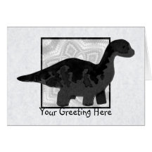 Black Dinosaur Greeting Card