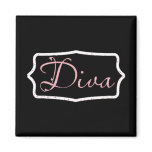 Black Diva Word Art magnets