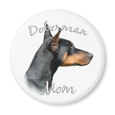 Black Doberman Mum - Magnet by GreyWolfCreation