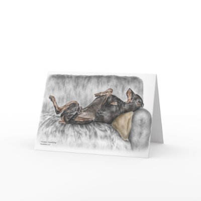 Black Doberman Pinscher Guard Dog Cards by KelliSwan
