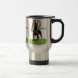 Black Doberman Pinscher travel mug mugs