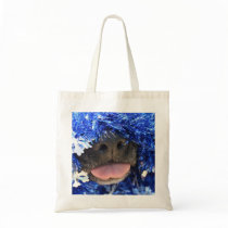 Black Dog Nose with Blue Tinsel Tongue Out Bags