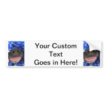 Black Dog Nose with Blue Tinsel Tongue Out Bumper Stickers
