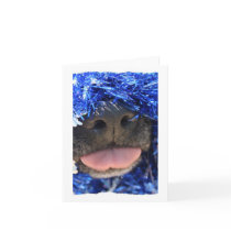 Black Dog Nose with Blue Tinsel Tongue Out Cards