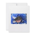 Black Dog Nose with Blue Tinsel Tongue Out Personalized Announcements