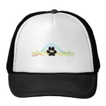 Black Dog Paw sound waves Mesh Hat