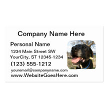 Black Dog Pink Tongue Smiling In Camera Business Card
