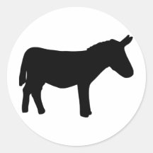 black Donkey icon Round Sticker
