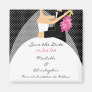 Black Dots Bride & Groom Save The Date Magnet