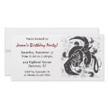 Black Dragon Birthday Party Invite Customized Photo Card