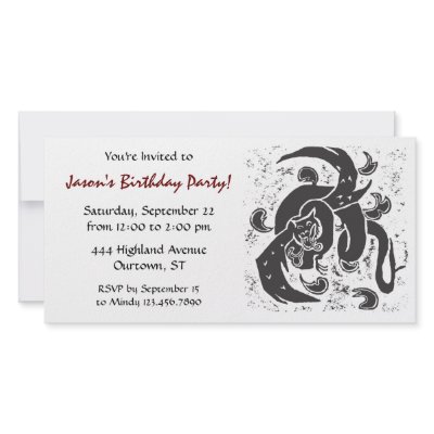 Black Dragon Birthday Party Invite by Kayatiyu