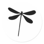 black dragon fly icon round stickers