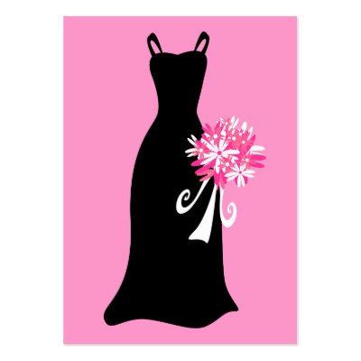 Black Dress with Bouquet Business Card by OccasionsByMadeleine