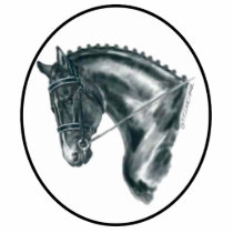Black Dressage Horse Portrait Cut Outs