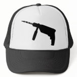black drill machine icon mesh hat
