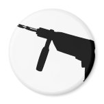 black drill machine icon fridge magnets