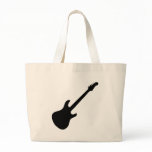 black e-guitar icon tote bags