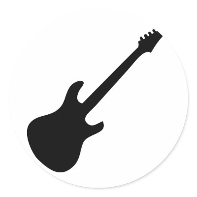 black e-guitar icon sticker by Tomaniac