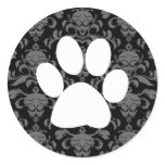 Black Elegant Paw Print Sticker