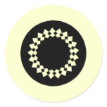 Black Elegant Round Design. Art Deco. Custom stickers
