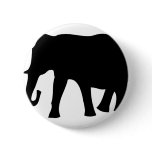 black elephant icon pinback button
