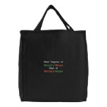 Black Embroidered Nonna's House Tote Bag embroidered bags
