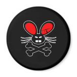 Black Evil Rabbit Bunny Magnets