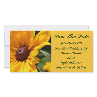Black Eyed Susan Floral Wedding Save The Date by SmilinEyesTreasures