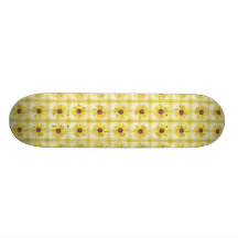 Black Eyed Susans and Plaid Skate Board Deck