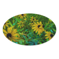 Black-Eyed Susans Oval Stickers