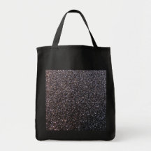 Black faux glitter graphic canvas bags