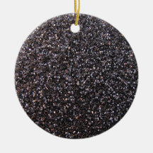Black faux glitter graphic christmas ornaments