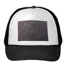 Black faux glitter graphic hat