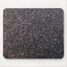 Black faux glitter graphic mouse pads