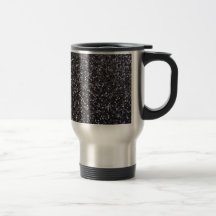 Black faux glitter graphic mugs