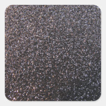 Black faux glitter graphic square stickers