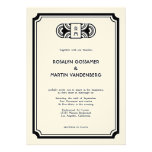 Black felt art deco retro Hollywood glam wedding Custom Invite