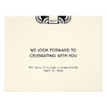 Black felt deco wedding enclosure RSVP response Custom Invitations