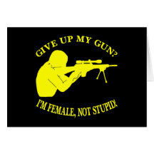 Black Female Gun Not Stupid Greeting Cards