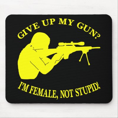Black Female Gun Not Stupid Mouse Pad by WhiteTiger_LLC