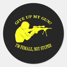 Black Female Gun Not Stupid Sticker