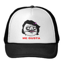 Black Female Me Gusta Comic Rage Face Meme Mesh Hat