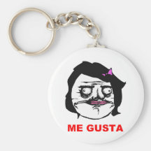 Black Female Me Gusta Comic Rage Face Meme Keychain