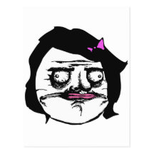 Black Female Me Gusta Comic Rage Face Meme Postcard