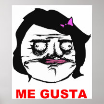 Black Female Me Gusta Comic Rage Face Meme Poster