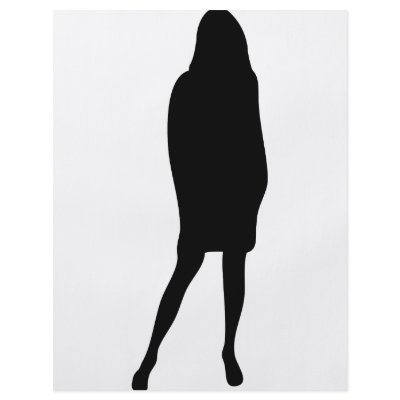 black female silhouette icon full color flyer by TomaniacLines