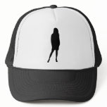 black female silhouette icon hat